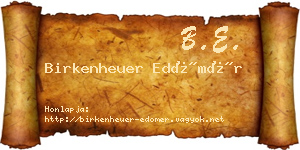 Birkenheuer Edömér névjegykártya